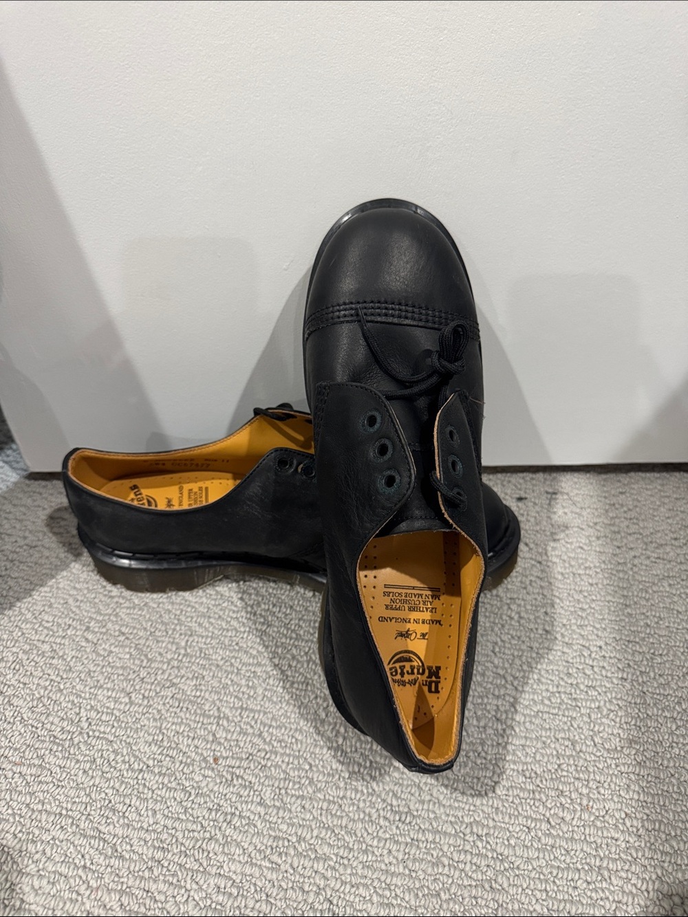 BNWOT Dr. Martens 1461 Bex Toe Black Leather Oxfords with Yellow Interior 11